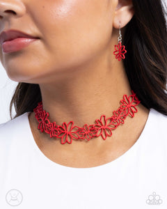 Exclusive,Necklace Choker,Necklace Short,New,Red,Bouquet Blend Red ✧ Choker Necklace