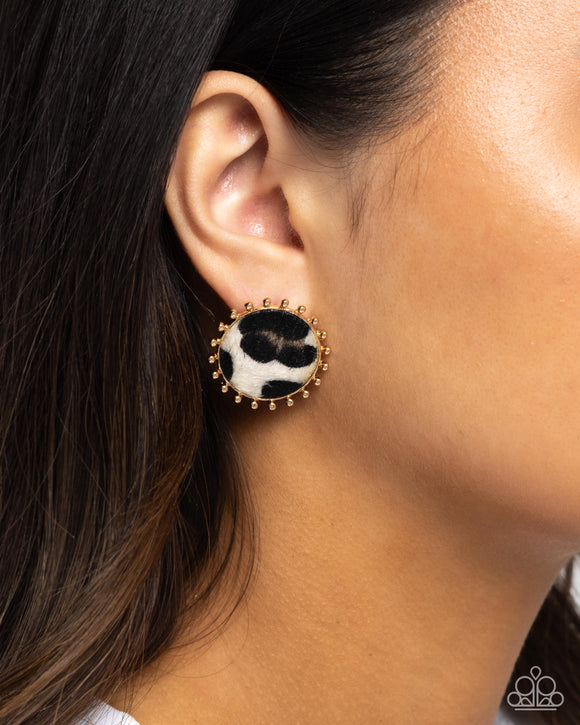 Cowhide Couture Brown ✧ Post Earrings