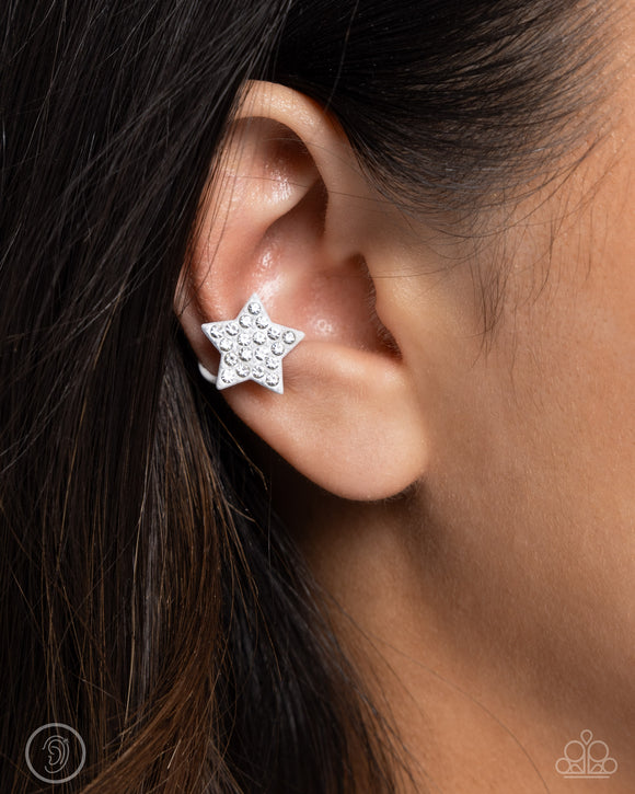 Stellar Skill White ✧ Star Cuff Earrings