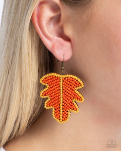 Earrings Fish Hook,Earrings Seed Bead,Orange,The FROND Page Orange ✧ Seed Bead Earrings