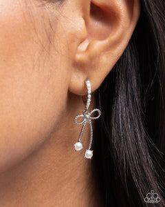 Earrings Hoop,White,Charming Coquette White ✧ Bow Hoop Earrings