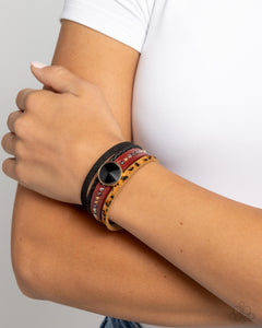 Animal Print,Black,Favorite,Multi-Colored,Red,Urban Bracelet,Fair LEATHER Red ✧ Urban Bracelet