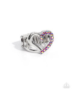 Favorite,Hearts,Iridescent,Pink,Ring Wide Back,Valentine's Day,Abstract Attraction Pink ✧ Heart Ring