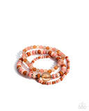 Seed Bead Stack Orange ✧ Stretch Bracelet