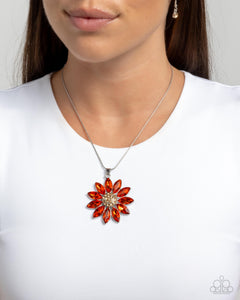 Exclusive,Necklace Short,New,Orange,Fortunate Floral Orange ✧ Necklace