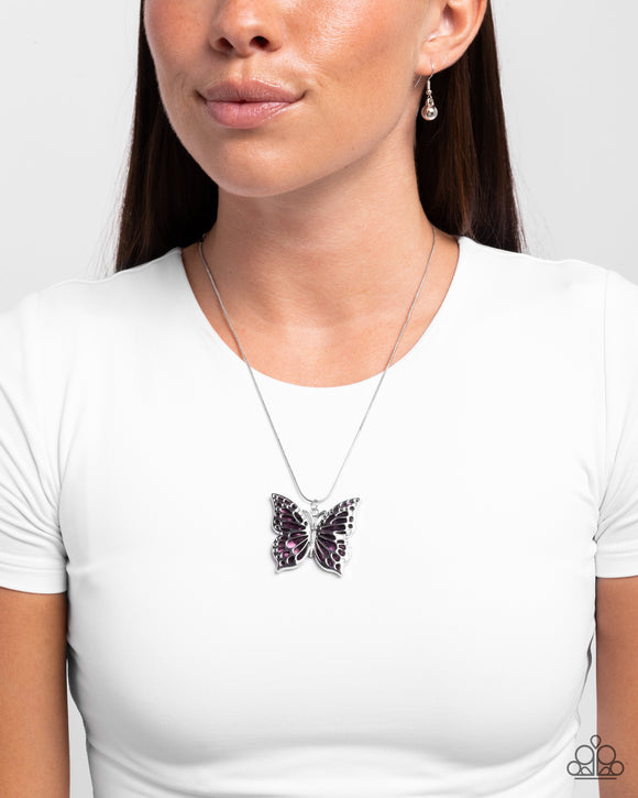 Magical Metamorphosis Purple ✧ Butterfly Necklace