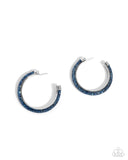 Chiseled Crescendo Blue ✧ Hoop Earrings