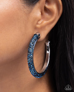 Blue,Earrings Hoop,Chiseled Crescendo Blue ✧ Hoop Earrings