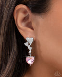 Valentines Vaudeville Pink ✧ Heart Post Earrings