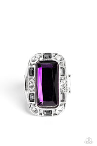Purple,Ring Wide Back,Radiant Rhinestones Purple ✧ Ring