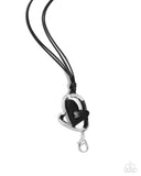 Tilted Tranquility Black ✧ Heart Lanyard Necklace
