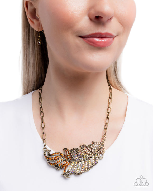 Fancy Feather Brass ✧ Necklace