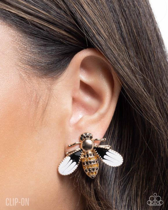 Blissful Bee Gold ✧ Clip-On Earrings