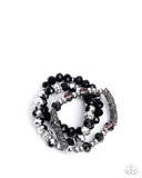 Faceted Fusion Black ✧ Stretch Bracelet