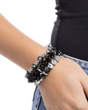 Faceted Fusion Black ✧ Stretch Bracelet