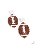 Football Fan Brown ✧ Seed Bead Post Earrings
