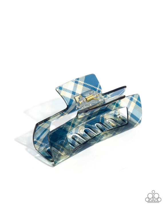 Prized Plaid Blue ✧ Hair Clip