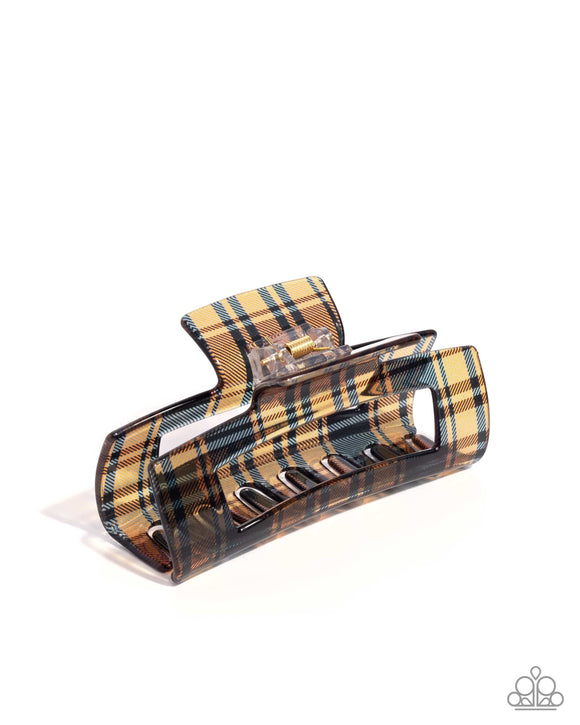 Prized Plaid Brown ✧ Hair Clip