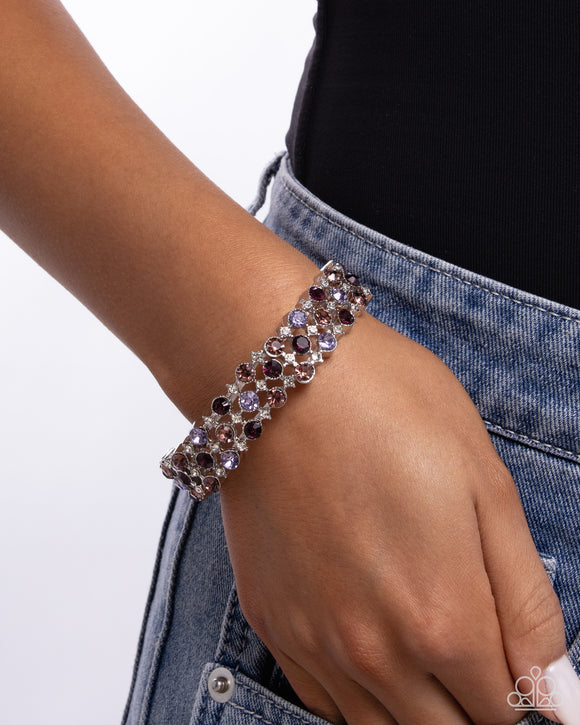 Ladylike Lattice Purple ✧ Stretch Bracelet