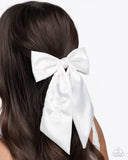 Ready, Set, BOW! White ✧ Hair Bow Clip