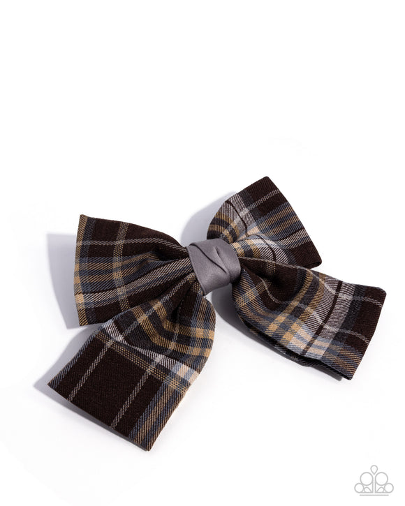 Front BOW Seat Brown ✧ Hair Bow Clip