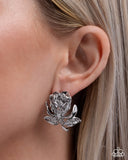 Rose Record Silver ✧ Post Earrings