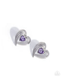 Daring Damsel Purple ✧ Heart Earrings