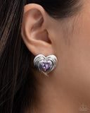 Daring Damsel Purple ✧ Heart Earrings