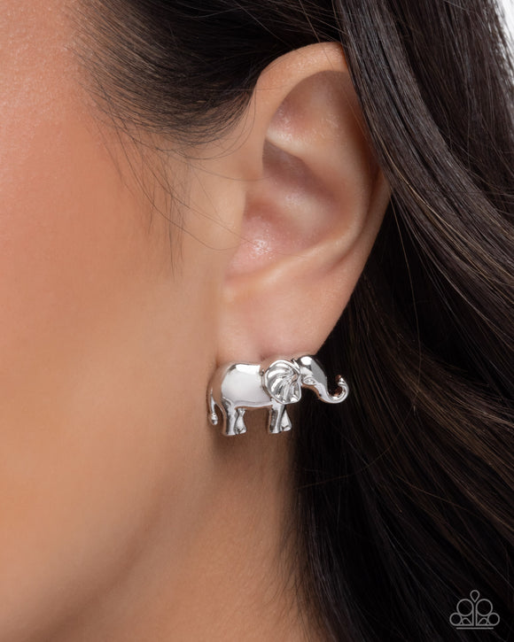 Elephant Eloquence Silver ✧ Post Earrings
