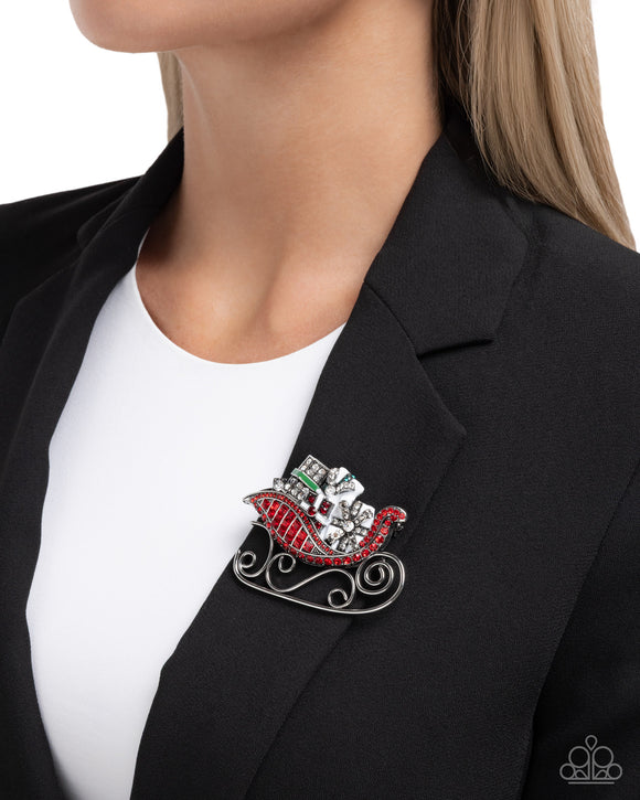 Sledding Shimmer Red ✧ Brooch