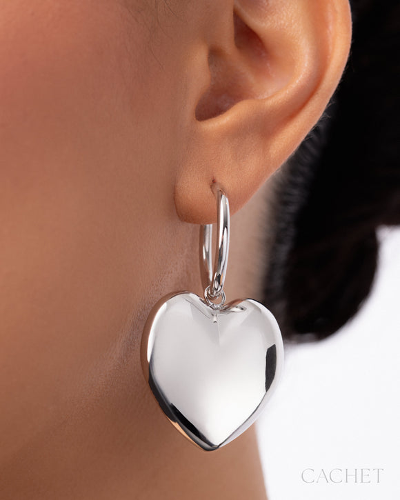 Crush Rhodium ✧ Heart Earrings