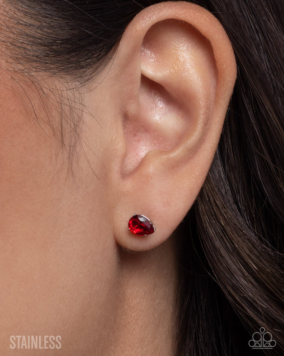 Teardrop Transit Red ✧ Post Earrings