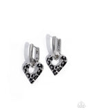 Cheetah Chemistry Black ✧ Heart Hinge Hoop Earrings