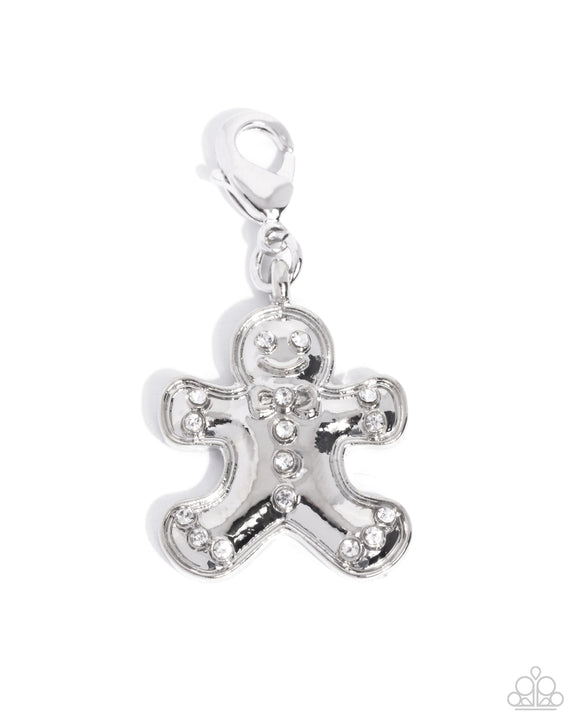 Genuine Gingerbread White ✧ Rhodium Plated Charm