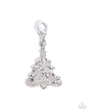 Elaborate Evergreen White ✧ Rhodium Plated Charm