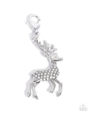 Leading Reindeer White ✧ Rhodium Plated Charm