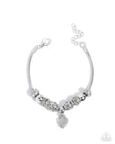 Romantic Roulette White ✧ Heart Bracelet