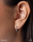 Fixed Flair White ✧  Hinged Hoop Earrings