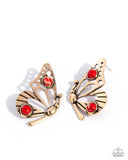 Aerial Angle Red ✧ Butterfly Post Earrings