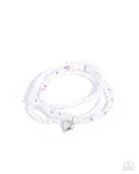 Flirtatious Facets White ✧ Heart Stretch Bracelet