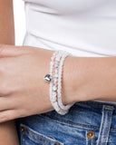 Flirtatious Facets White ✧ Heart Stretch Bracelet
