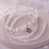 Flirtatious Facets White ✧ Heart Stretch Bracelet