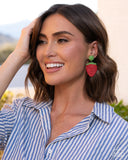 Strawberry Silhouette Red ✧ Post Earrings