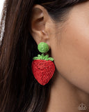 Strawberry Silhouette Red ✧ Post Earrings
