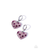 Fiery Flirt Pink ✧ Heart Hinge Hoop Earrings