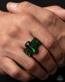 Geometric Grunge Green ✧ Ring
