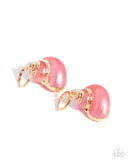 Seashell Spotlight Orange ✧ Hinged Hoop Earrings