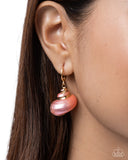 Seashell Spotlight Orange ✧ Hinged Hoop Earrings