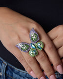 Shimmery Singularity Green ✧ Butterfly Ring