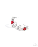 Heartfelt Helm Red ✧ Heart Hoop Earrings